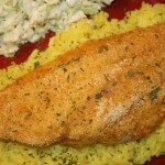04 Baked Catfish over Rice with Slaw