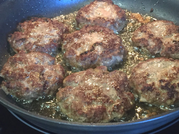 03-Salisbury Steak with Mushrooms and Onions - Beef Patties in Skillet